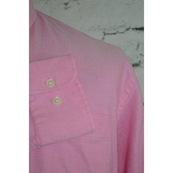 Nautica Men Oxford Pink Long Sleeve Dress Shirt Button Down Size 16 1/2 32/33 - Picture 4 of 11